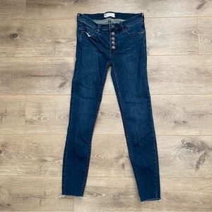 FREE PEOPLE Skinny Button Front Jeans